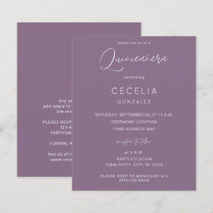 Orçamento Plum Purple MOD Callig Quinceanera Cerim