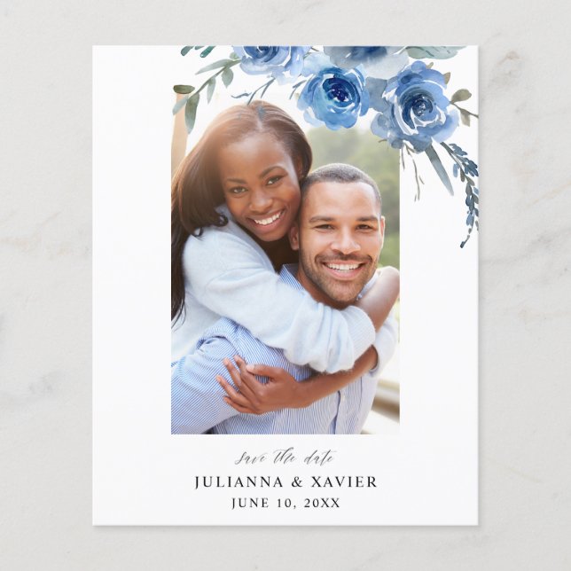 Orçamento Po dusty blue & B floral Save the Date F (Frente)