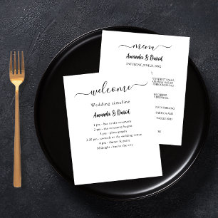 Orçamento preto branco do Menu do Programa Casamen