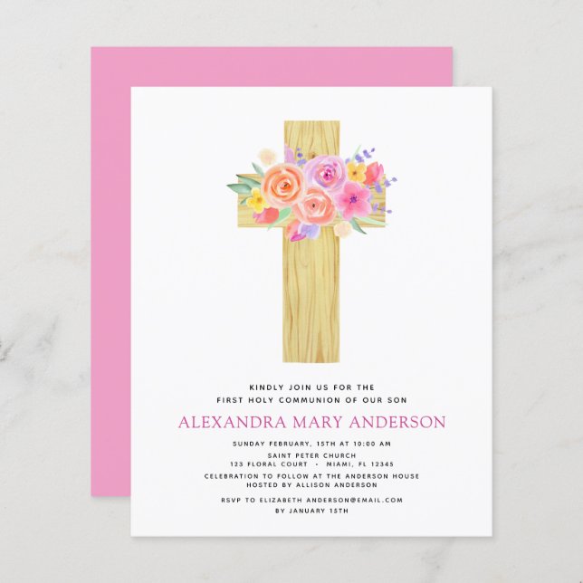 Orçamento Primeira Comunidade Sagrada Pastel Flora (Frente/Verso)