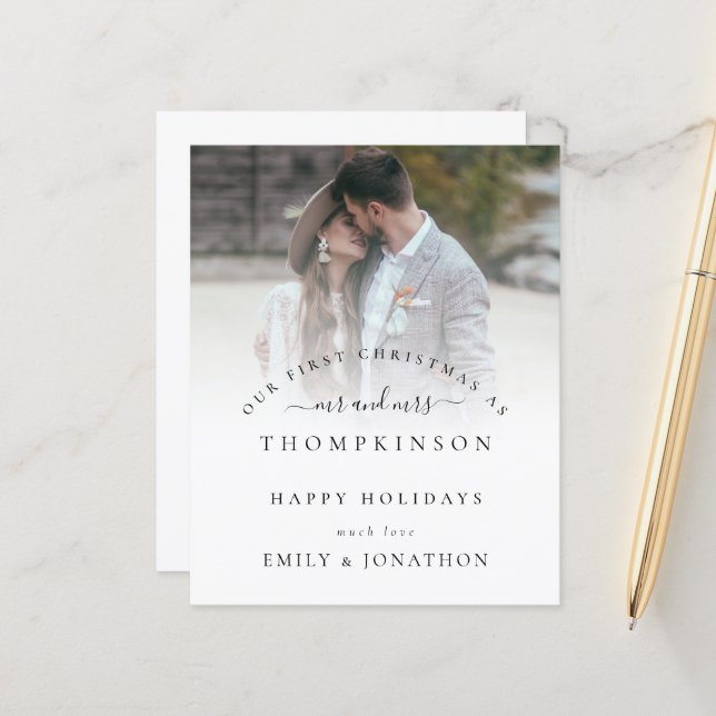 Orçamento Primeiro Natal Sr. e Sra. Cartão de Nome (Frente/Verso In Situ)