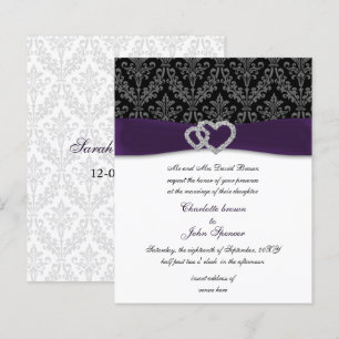Orçamento Purple Damask Diamante Convite de Casam