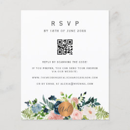 Orçamento QR CODE convite elegante floral RSVP