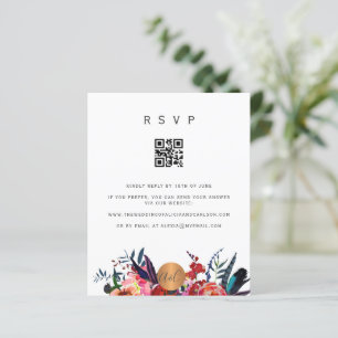 Orçamento QR CODE convite elegante floral RSVP