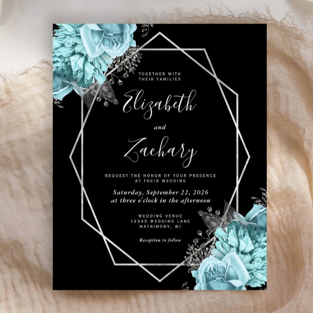 Orçamento Quadro de Prata Floral Aqua Casamento Pr (Criador carregado)