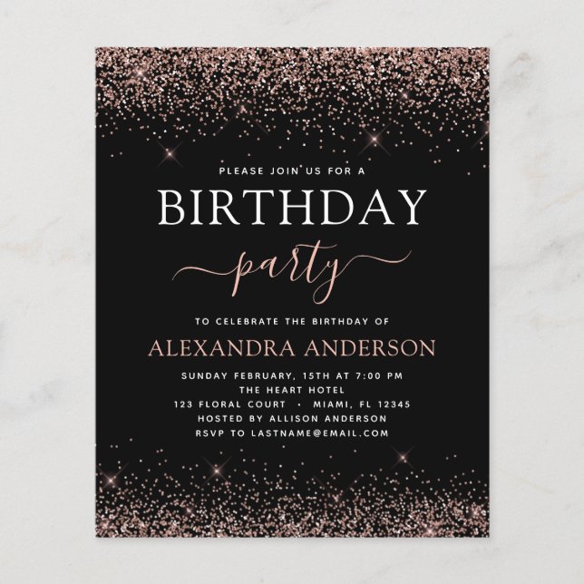 Orçamento Qualquer Rosa de Aniversário de Idade, R (Frente)