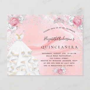 Orçamento Quinceanera blush cor-de-rosa vestido ti