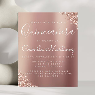 Orçamento Quinceanera Blush Pink - Rosa Dourado B