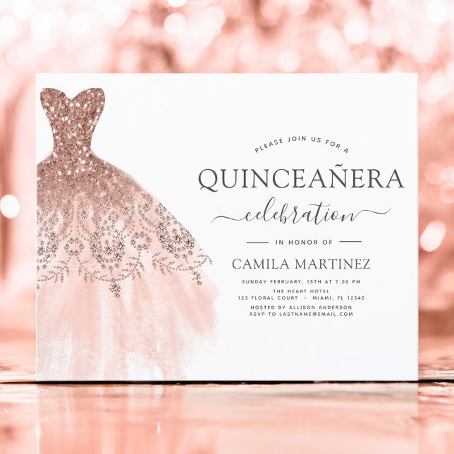 Orçamento Quinceanera Blush Pink - Rosa Dourado Br (Criador carregado)