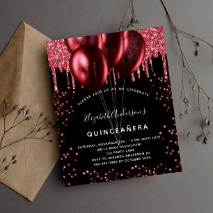 Orçamento Quinceanera - convite a cinzas negras