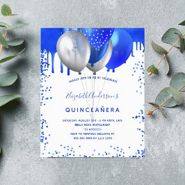 Orçamento Quinceanera convite real azul branco