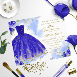 Orçamento Quinceanera Convite Real Azul Espanhol