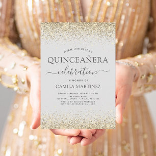 Orçamento Quinceanera Dourado Convites à Literat