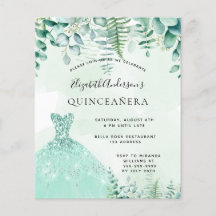 Orçamento Quinceanera encantou vestido de floresta