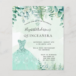 Orçamento Quinceanera encantou vestido de floresta