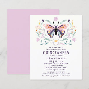 Orçamento Quinceañera Rosa Roxo Borboleta Floral