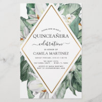 Orçamento Quinceañera Tropical Magnolia Convite