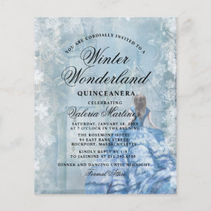 Orçamento Quinceanera Winter Wonderland Convite
