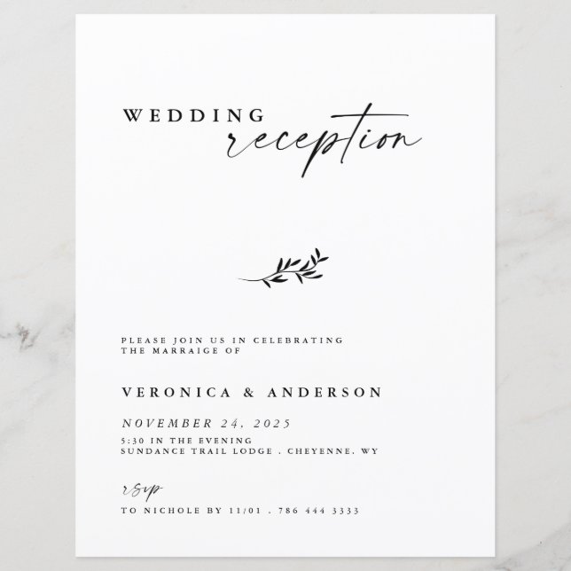 Orçamento Recepção de Casamento Fuga Foto Convite (Frente)