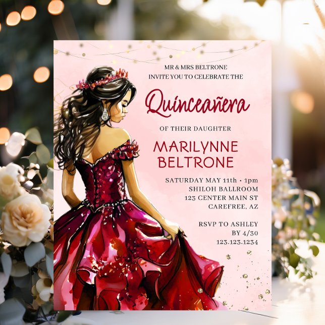 Orçamento Rosa Dourada Princesa Quinceañera (Criador carregado)