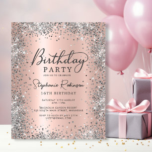 Orçamento Rosa Dourado 16º Convite de Aniversário
