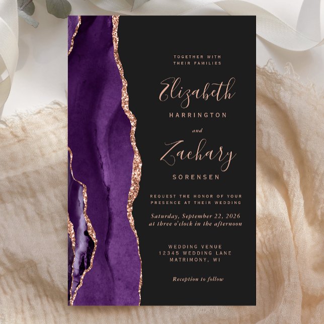 Orçamento Rosa Dourado Roxo Ágata Casamento Escuro (Criador carregado)