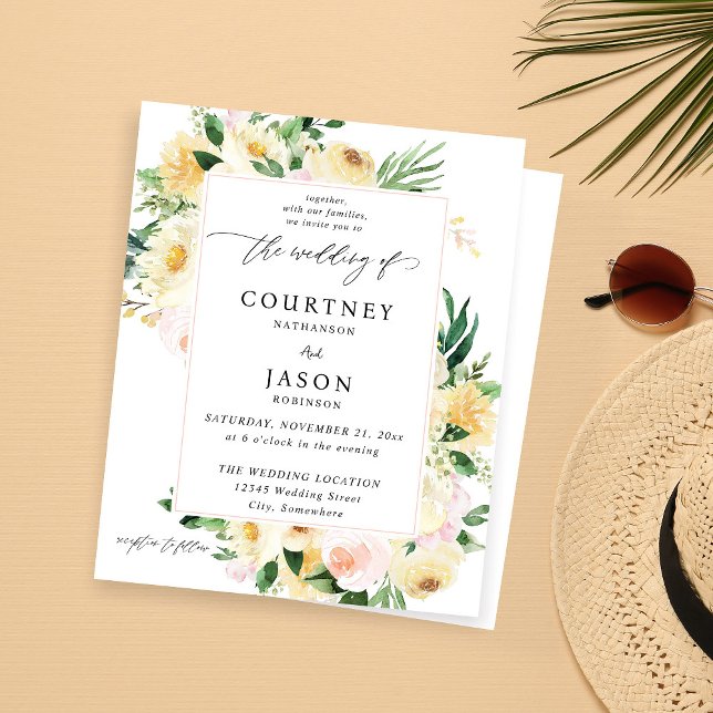 Orçamento Rosa e Amarelo Floral Casamento (Criador carregado)