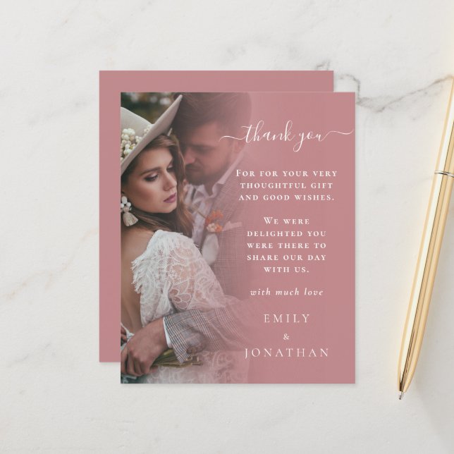 ORÇAMENTO Rosa Empoeirado Foto Casamento Agradecim (Frente/Verso In Situ)