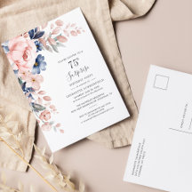 Orçamento Rosa Floral 75º Convite de Aniversário