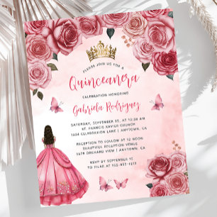 Orçamento Rosa Floral Aquarela Rosas Quinceañera