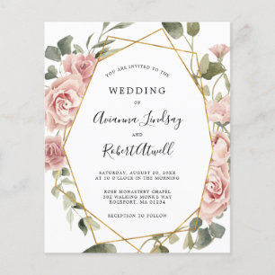 Orçamento Rosa Rosa Rosa Rosa Floral Convite para 