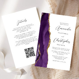 Orçamento Roxo Ágata Dourada Código QR Casamento