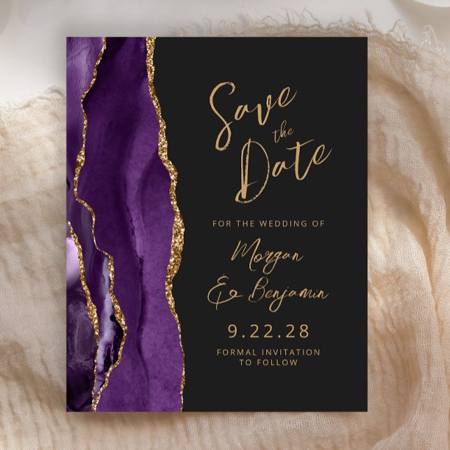 Orçamento Roxo Ágata Dourada Escuro Script Salve o (Criador carregado)