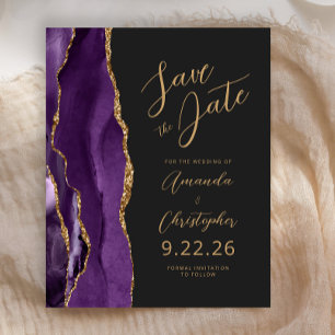 Orçamento Roxo Ágata Dourada Script Salve a Data