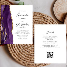 Orçamento Roxo Código QR Casamento Ágata Dourada