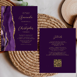 Orçamento Roxo Dourado Ágata Ameixa Código QR Casa