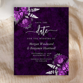 Orçamento Roxo Floral Prata Casamento Salve a Data