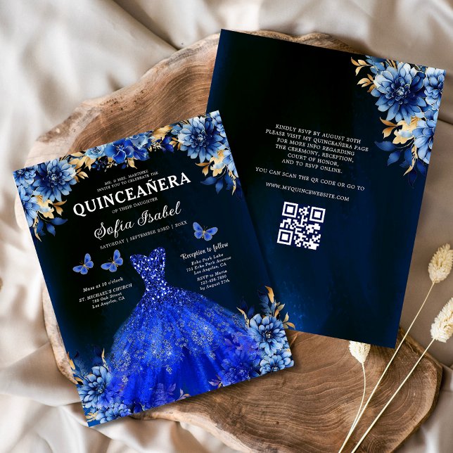 Orçamento Royal Azul Código QR Princesa Quinceaner (Criador carregado)