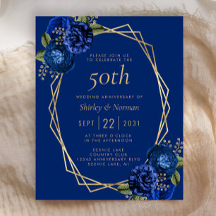 Orçamento Royal Blue Floral Dourado Geo 50º Aniver