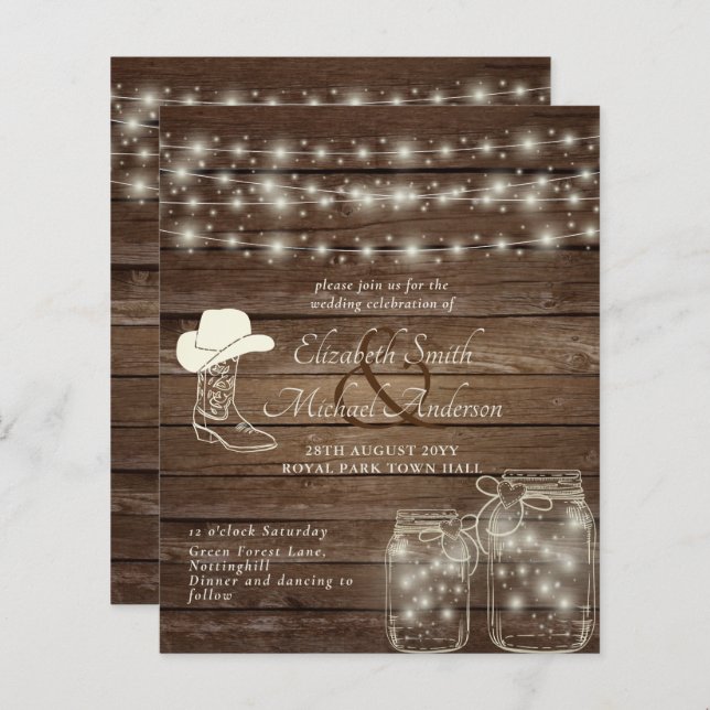 Orçamento Russo Luzes Mason Jars Boot Hat (Frente/Verso)