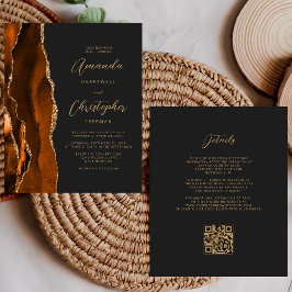 Orçamento Rust Ouro Ágata Escuro Código QR Casamen