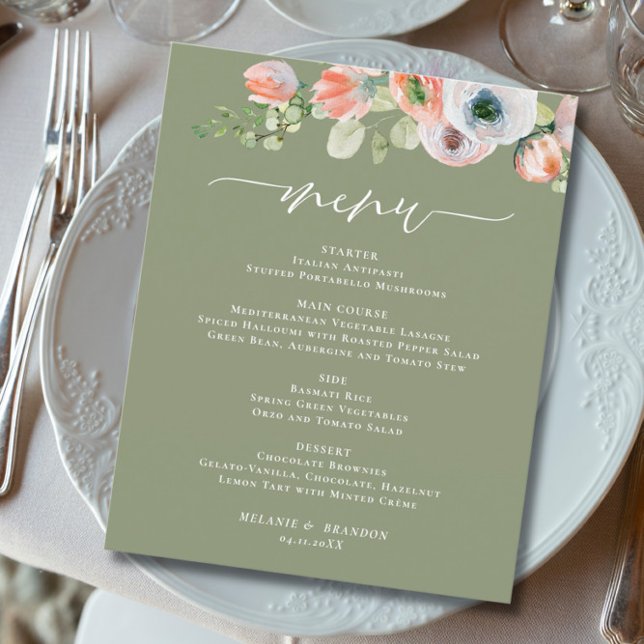 Orçamento Rustic Floral Sage Menu Green Weding (Criador carregado)