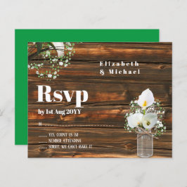 Orçamento Rustic White Calla Lily Wedding RSVP