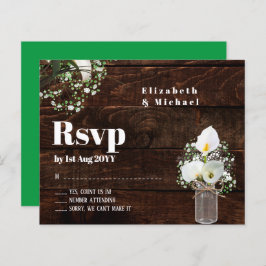 Orçamento Rustic White Calla Lily Wedding RSVP