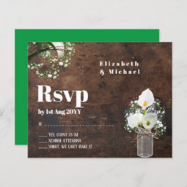 Orçamento Rustic White Calla Lily Wedding RSVP