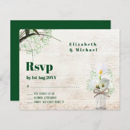 Orçamento Rustic White Calla Lily Wedding RSVP