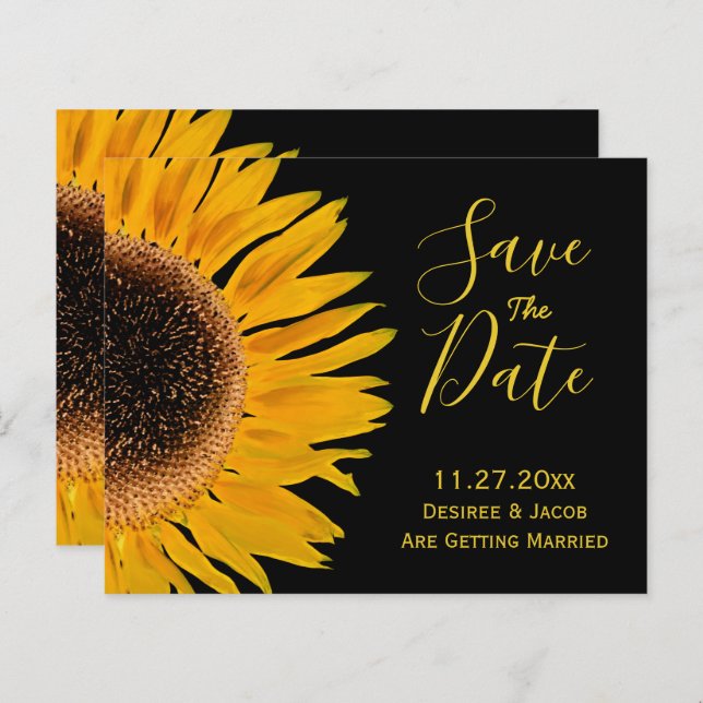 Orçamento Rústico Amarelo Negro Girassol Salvar Da (Frente/Verso)