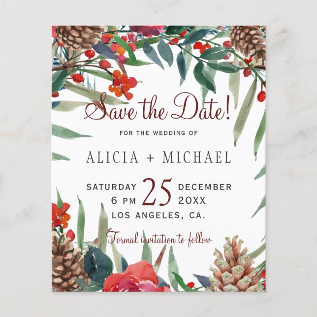 Orçamento rústico floral de casamento para salvar  (Frente)