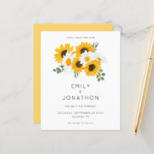 Orçamento Rústico Girassóis Amarelo Salvar Data