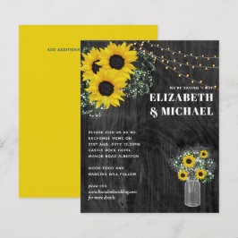 ORÇAMENTO Rústico Girassóis Luzes Convite de casam